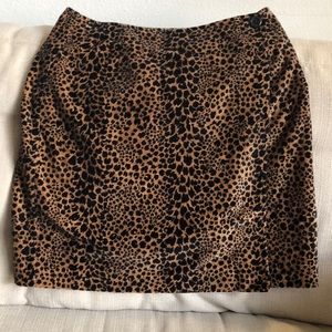 Liz Claiborne velour leopard print wrap skirt